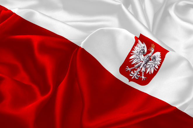 Polish white-red flag symbolizing independence